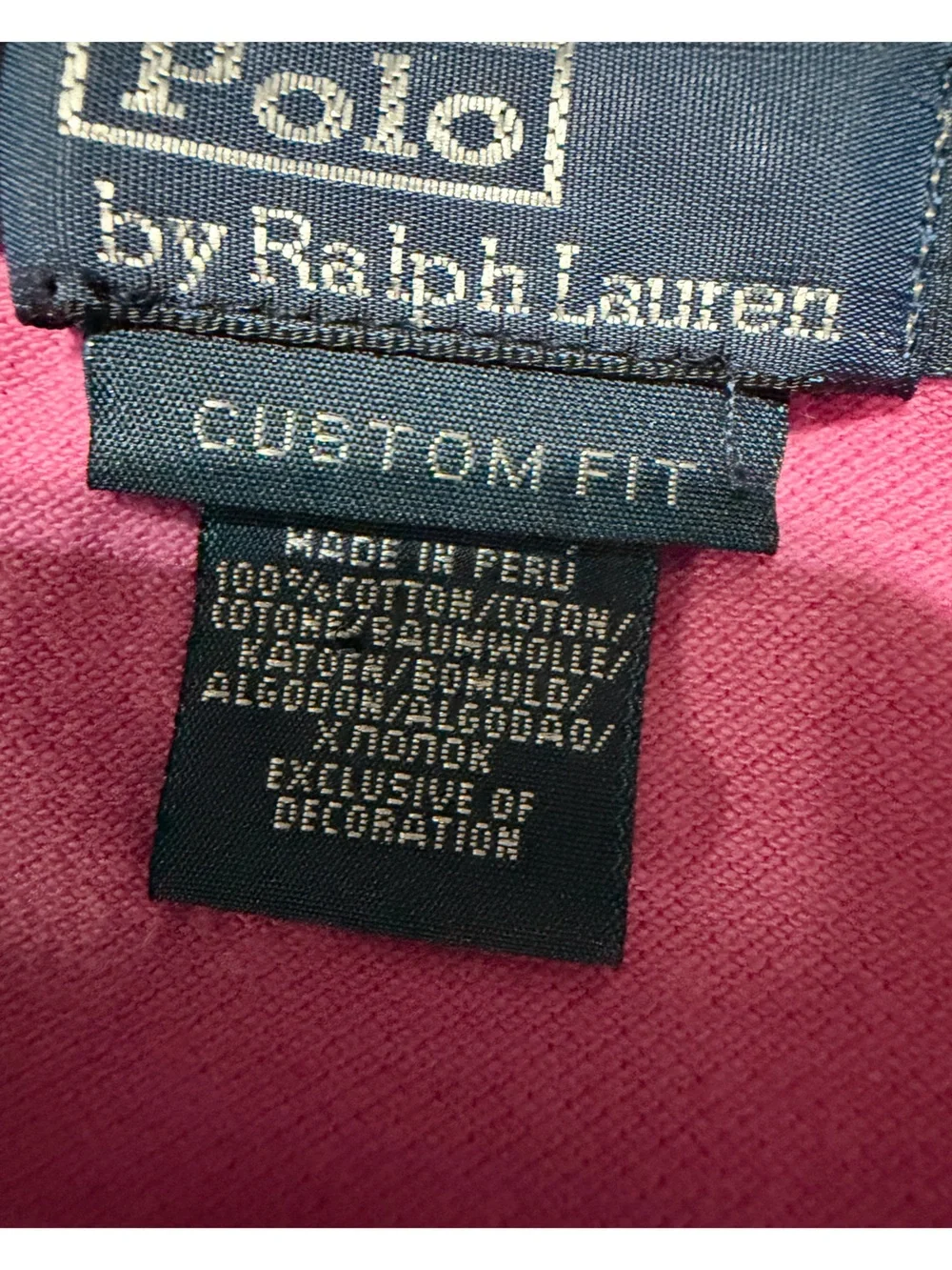 Polo Ralph Lauren Pink Big Pony Polo Dress Navy Trim XL